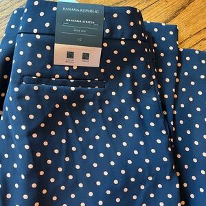 Banana Republic polka dot high rise wide leg pants